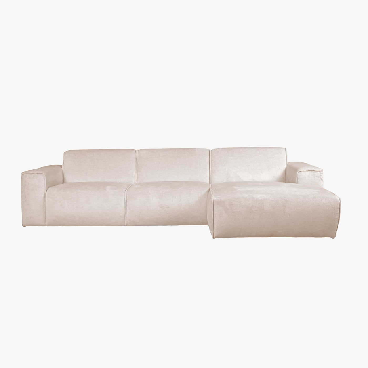 GIULIA Canapé d'angle en tissu beige - Angle droit - Canapés d'angle - Mobilier Deco
