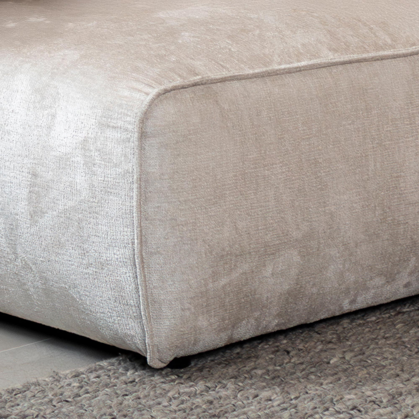 GIULIA Canapé d'angle en tissu beige - Angle gauche - Canapés d'angle - Mobilier Deco