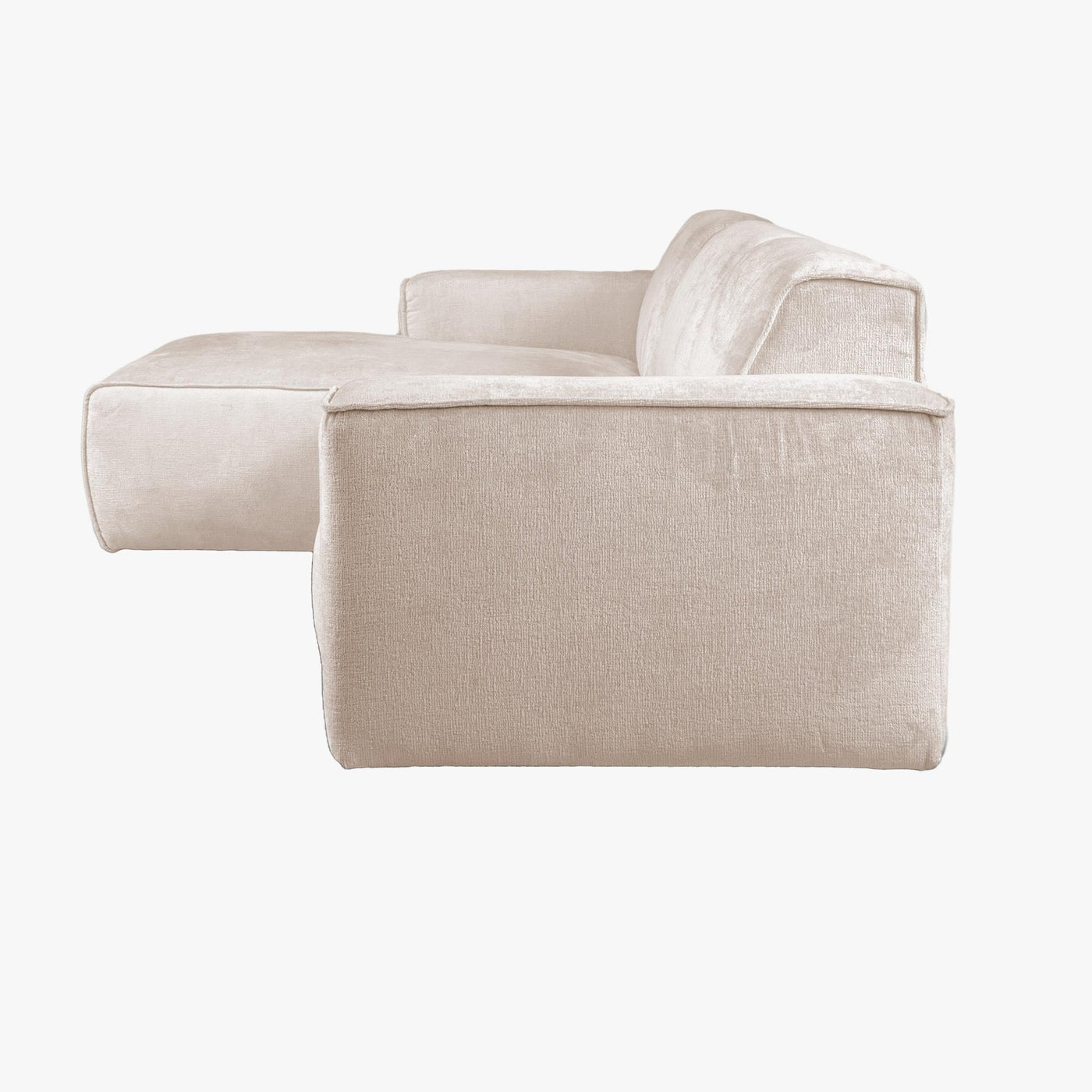 GIULIA Canapé d'angle en tissu beige - Angle gauche - Canapés d'angle - Mobilier Deco