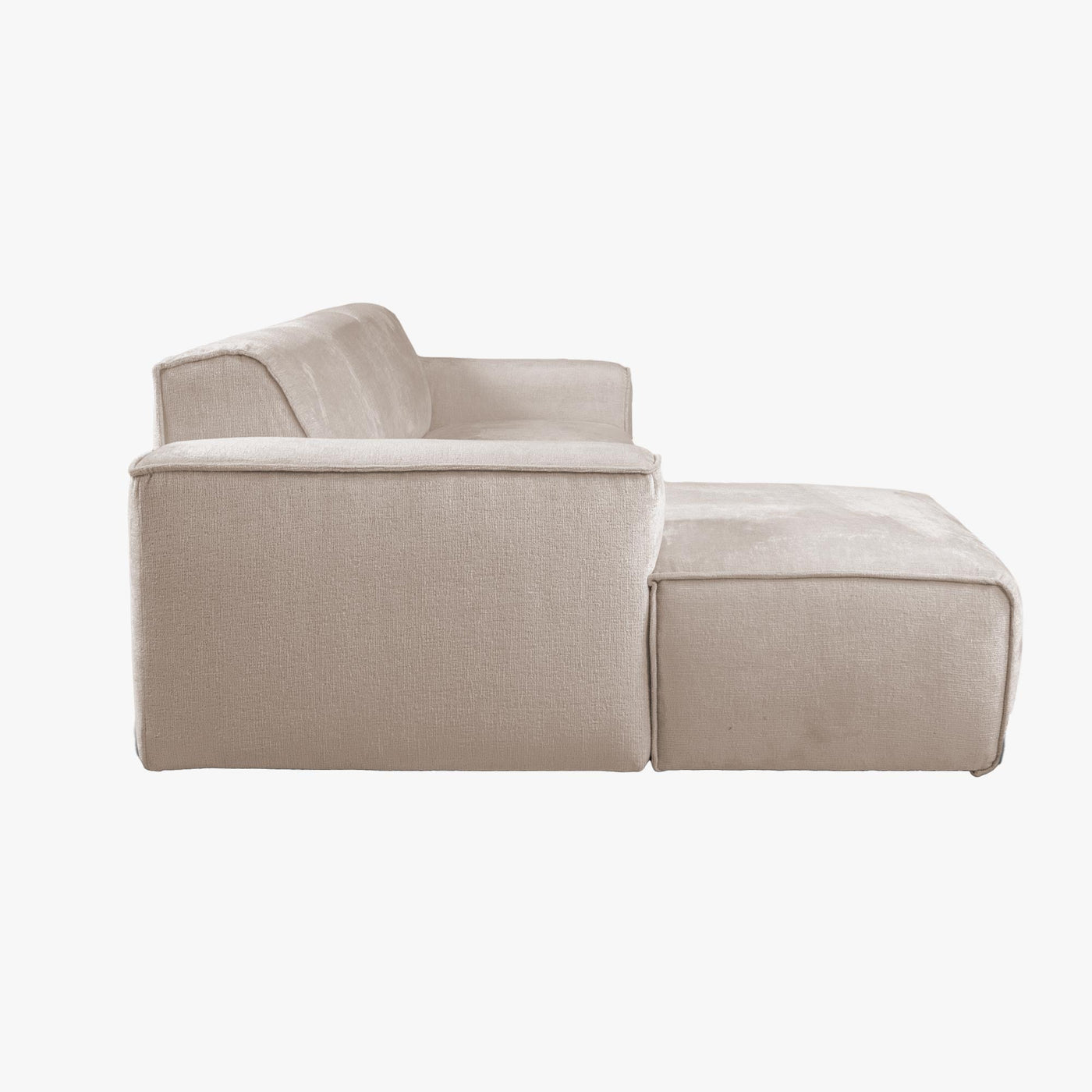 GIULIA Canapé d'angle en tissu beige - Angle gauche - Canapés d'angle - Mobilier Deco