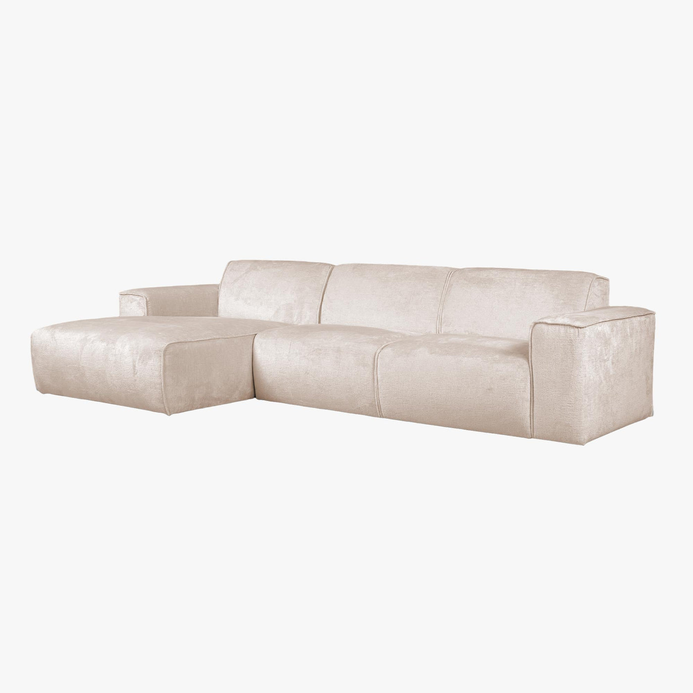 GIULIA Canapé d'angle en tissu beige - Angle gauche - Canapés d'angle - Mobilier Deco