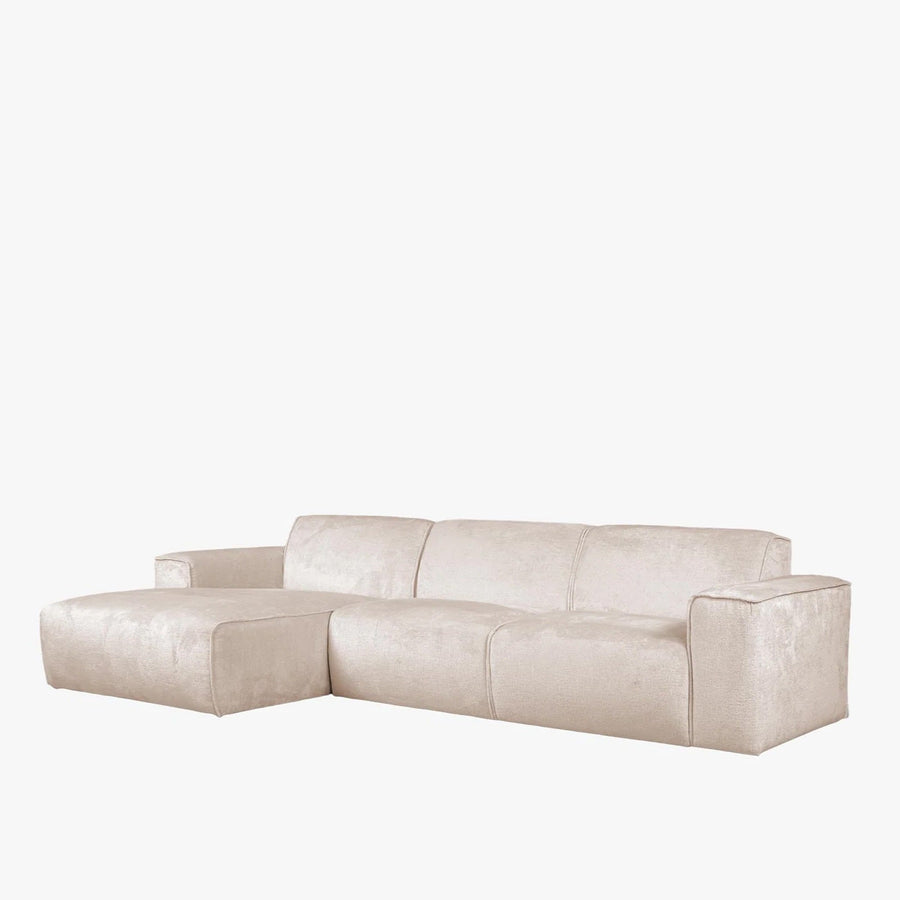 GIULIA Canapé d'angle en tissu beige - Angle gauche — aperçu vidéo