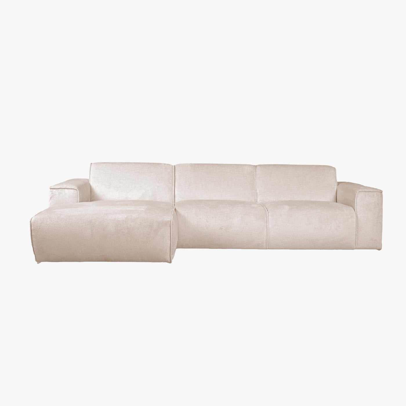 GIULIA Canapé d'angle en tissu beige - Angle gauche - Canapés d'angle - Mobilier Deco