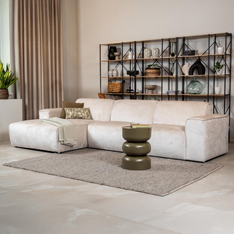 GIULIA Canapé d'angle en tissu beige - Angle gauche — aperçu vidéo