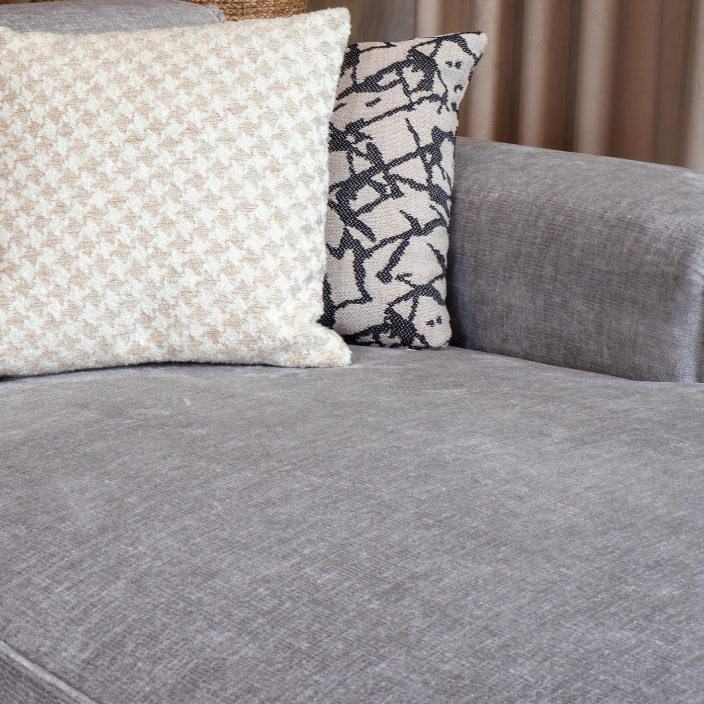 GIULIA Canapé d'angle en tissu gris - Angle droit - Canapés d'angle - Mobilier Deco
