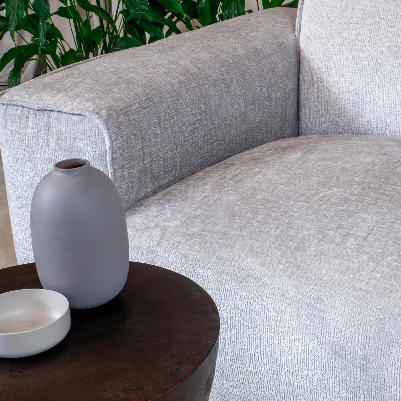 GIULIA Canapé d'angle en tissu gris - Angle droit - Canapés d'angle - Mobilier Deco