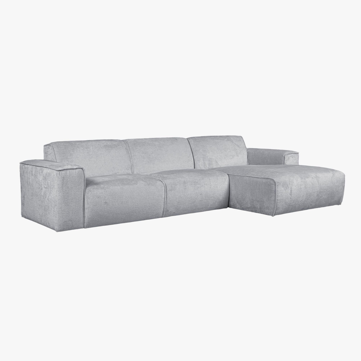 GIULIA Canapé d'angle en tissu gris - Angle droit - Canapés d'angle - Mobilier Deco