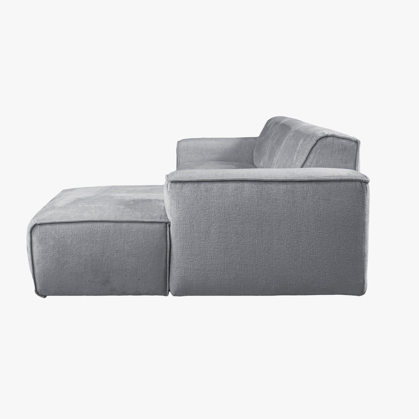 GIULIA Canapé d'angle en tissu gris - Angle droit - Canapés d'angle - Mobilier Deco