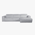 GIULIA Canapé d'angle en tissu gris - Angle droit