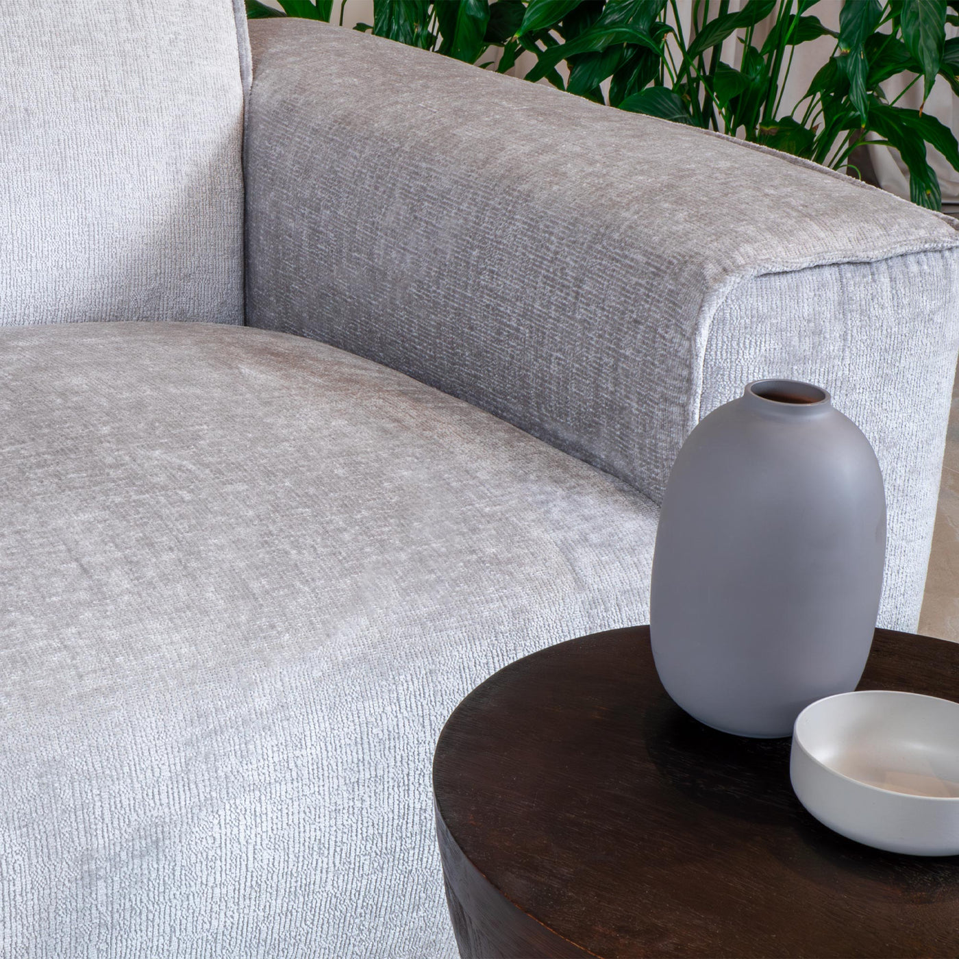 GIULIA Canapé d'angle en tissu gris - Angle gauche - Canapés d'angle - Mobilier Deco