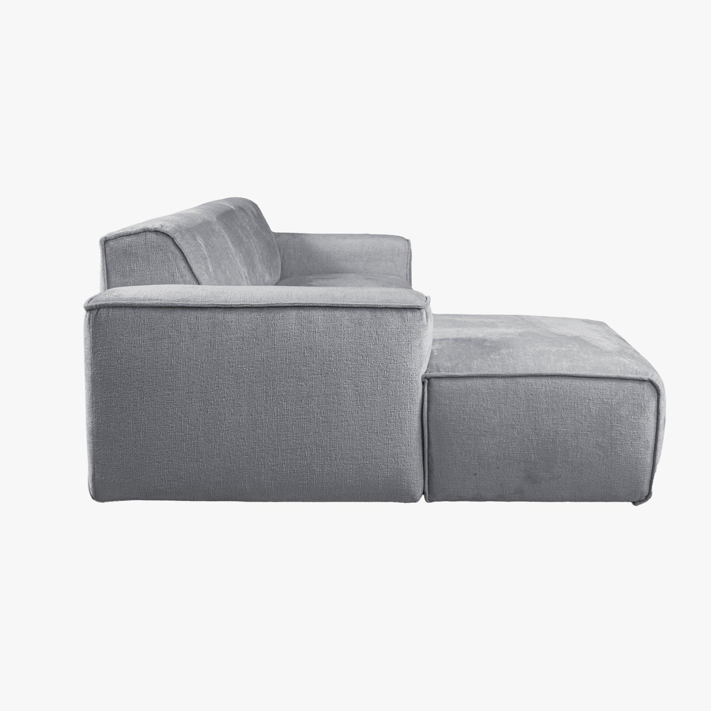 GIULIA Canapé d'angle en tissu gris - Angle gauche - Canapés d'angle - Mobilier Deco