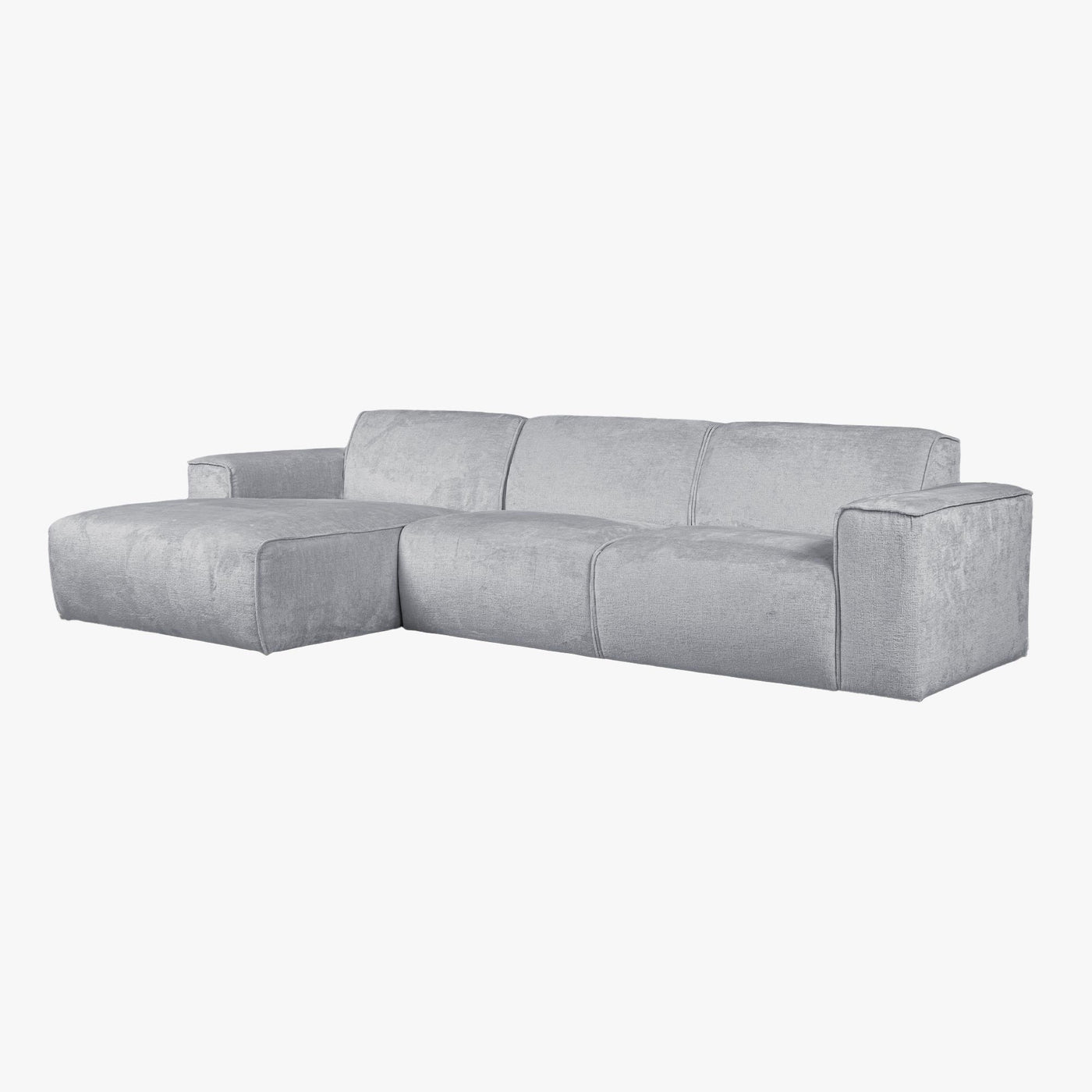 GIULIA Canapé d'angle en tissu gris - Angle gauche - Canapés d'angle - Mobilier Deco
