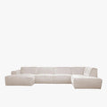 GIULIA Canapé panoramique en tissu beige - Angle droit