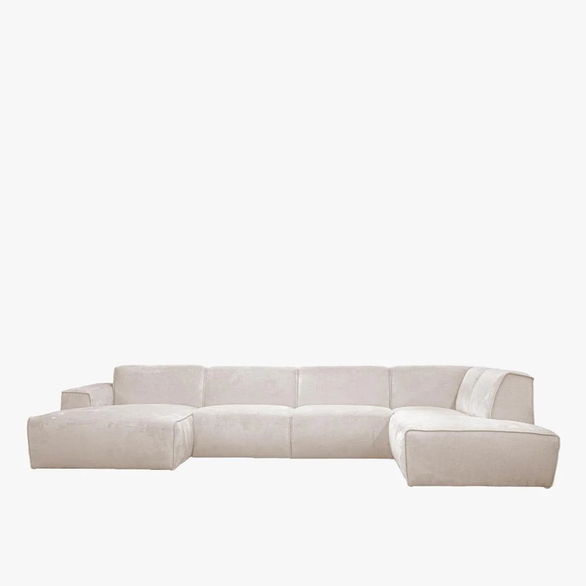 GIULIA Canapé panoramique en tissu beige - Angle droit - Canapés panoramiques - Mobilier Deco