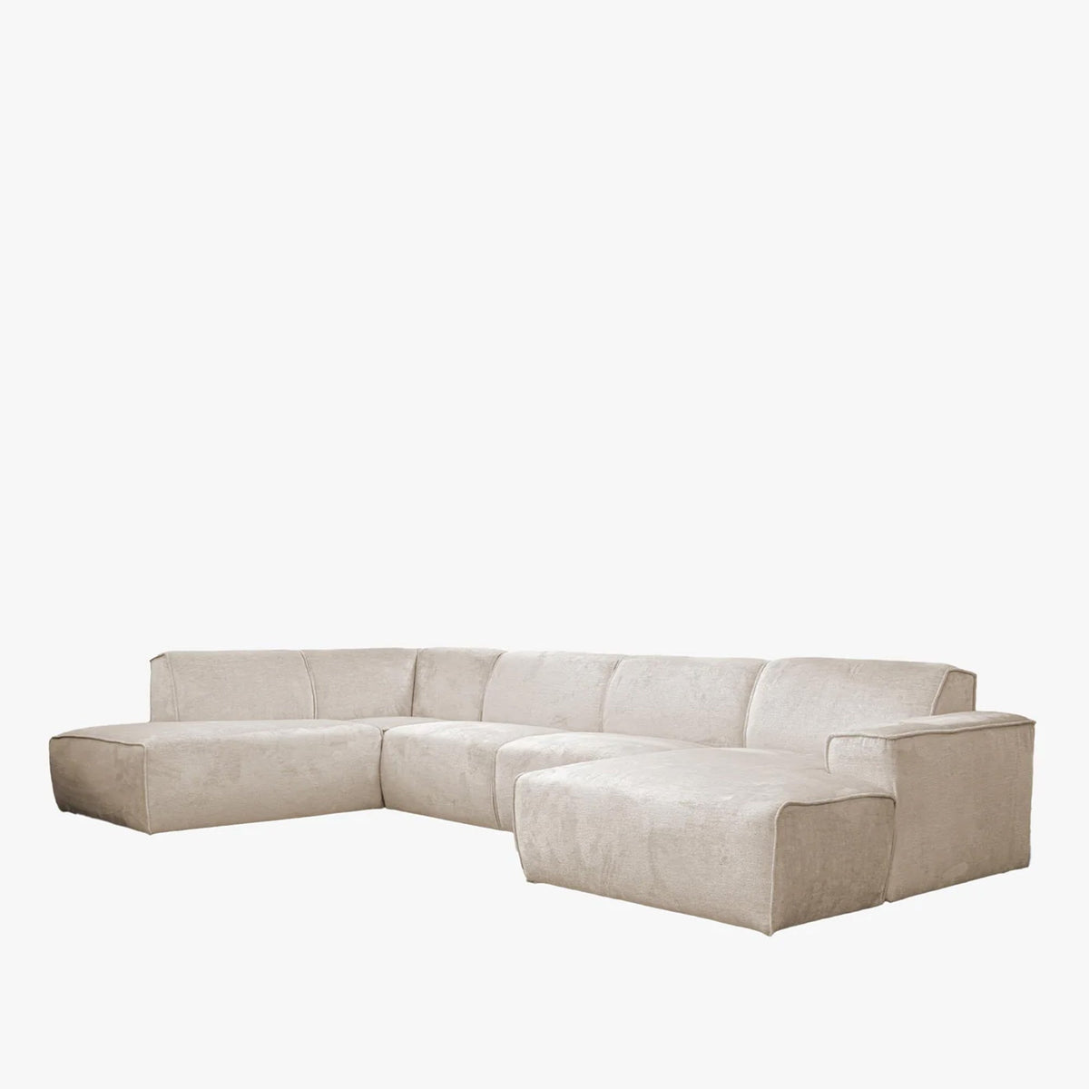 GIULIA Canapé panoramique en tissu beige - Angle droit - Canapés panoramiques - Mobilier Deco