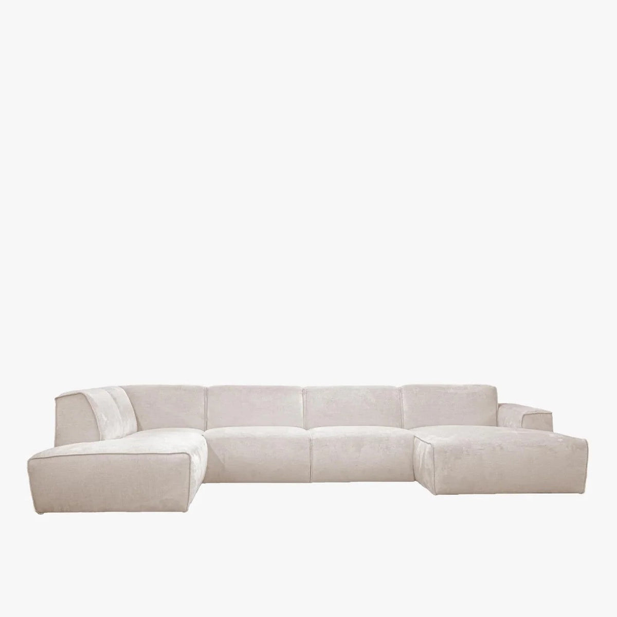 GIULIA Canapé panoramique en tissu beige - Angle gauche - Canapés panoramiques - Mobilier Deco