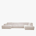 GIULIA Canapé panoramique en tissu beige - Angle gauche