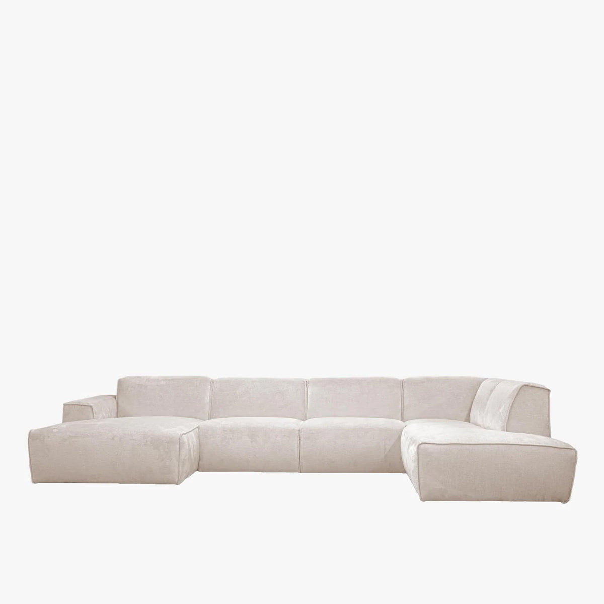 GIULIA Canapé panoramique en tissu beige - Angle gauche - Canapés panoramiques - Mobilier Deco