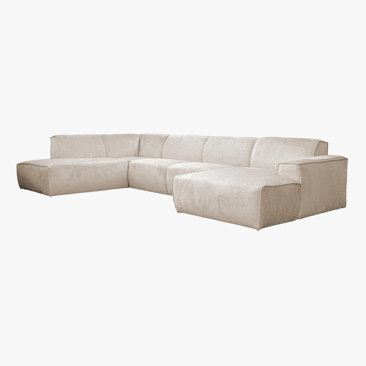 GIULIA Canapé panoramique en tissu beige - Angle gauche - Canapés panoramiques - Mobilier Deco