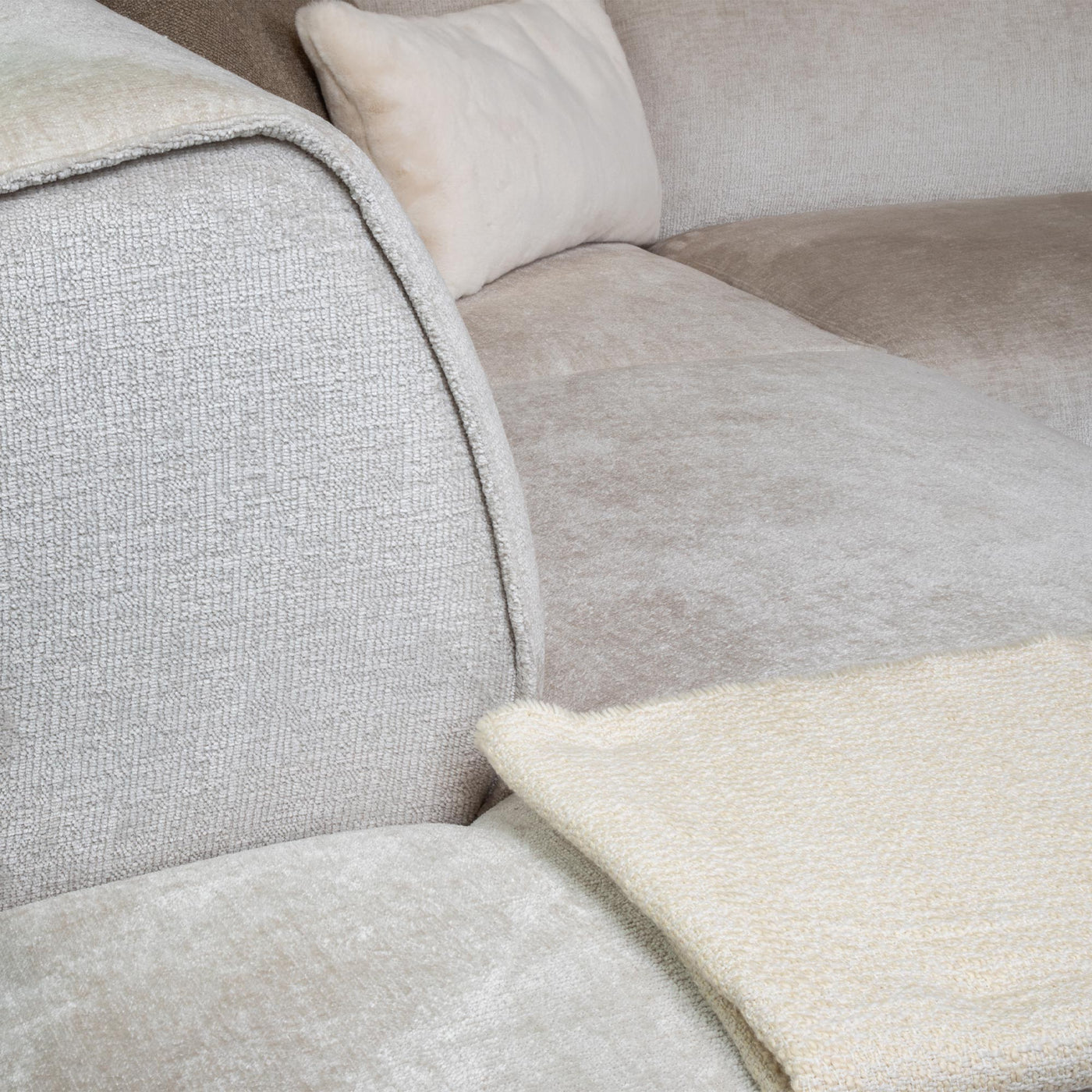 GIULIA Canapé panoramique en tissu beige - Angle gauche - Canapés panoramiques - Mobilier Deco