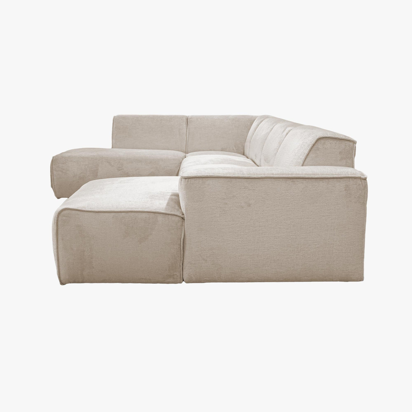 GIULIA Canapé panoramique en tissu beige - Angle gauche - Canapés panoramiques - Mobilier Deco