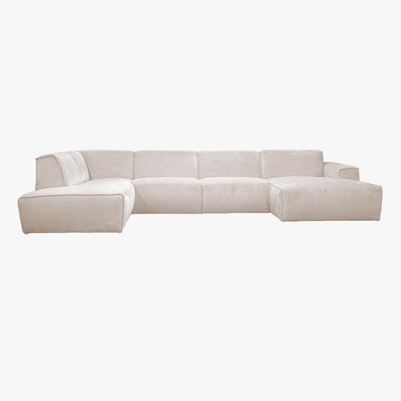 GIULIA Canapé panoramique en tissu beige - Angle gauche - Canapés panoramiques - Mobilier Deco