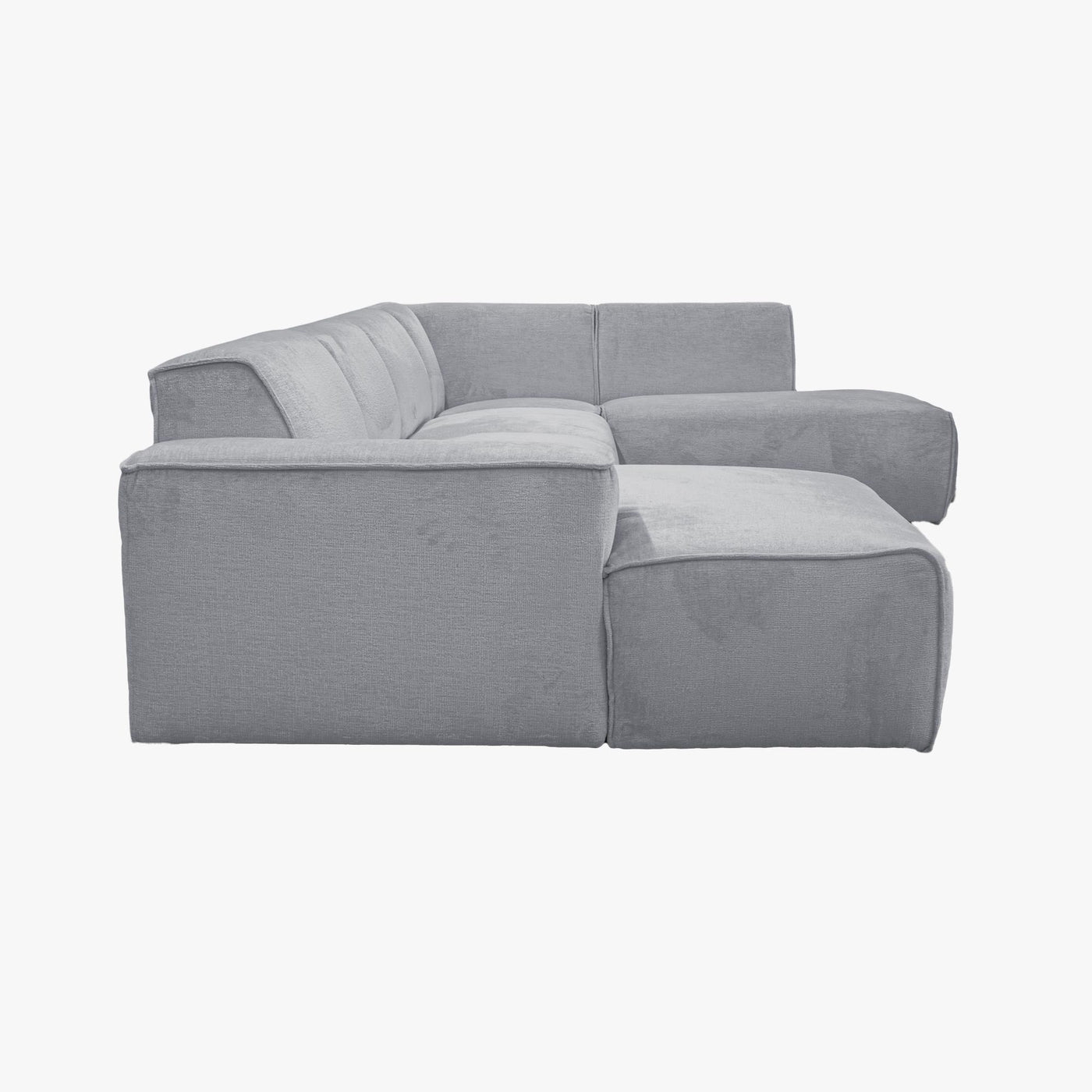 GIULIA Canapé panoramique en tissu gris - Angle droit - Canapés panoramiques - Mobilier Deco