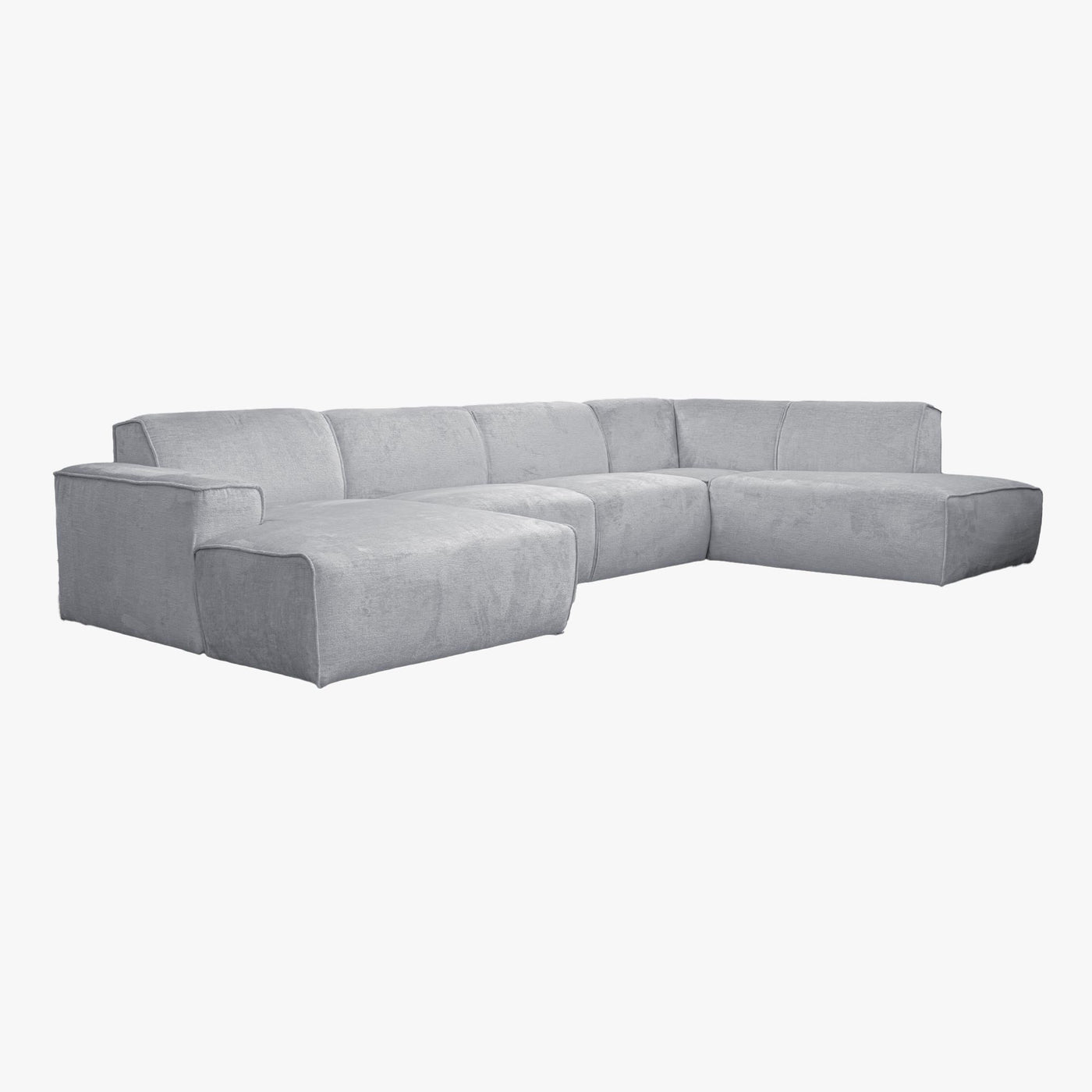GIULIA Canapé panoramique en tissu gris - Angle droit - Canapés panoramiques - Mobilier Deco