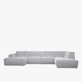 GIULIA Canapé panoramique en tissu gris - Angle droit