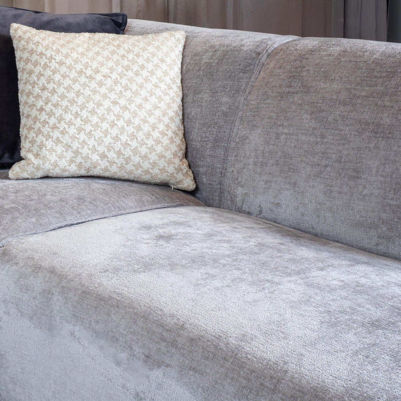 GIULIA Canapé panoramique en tissu gris - Angle droit - Canapés panoramiques - Mobilier Deco