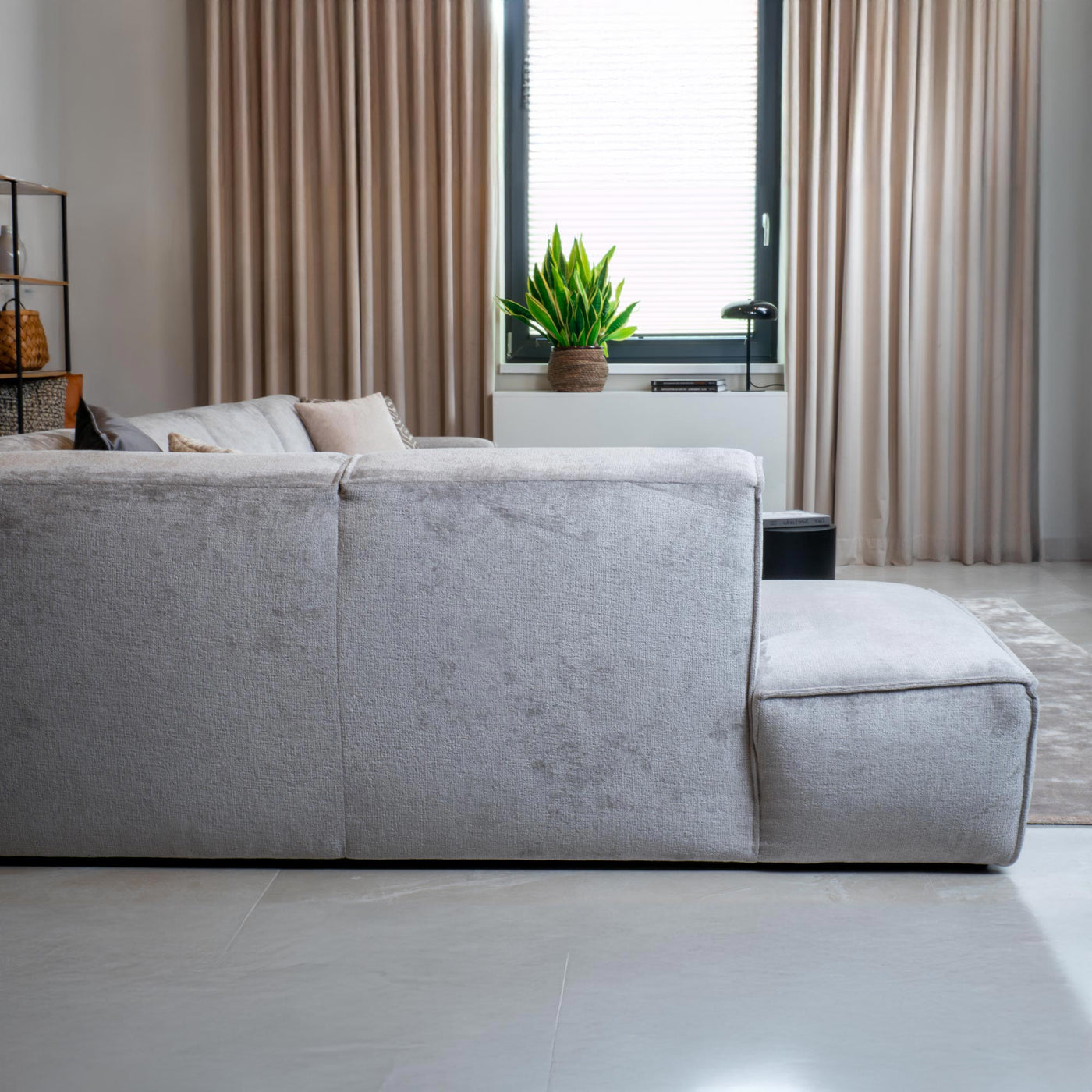 GIULIA Canapé panoramique en tissu gris - Angle gauche - Canapés panoramiques - Mobilier Deco