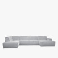 GIULIA Canapé panoramique en tissu gris - Angle gauche