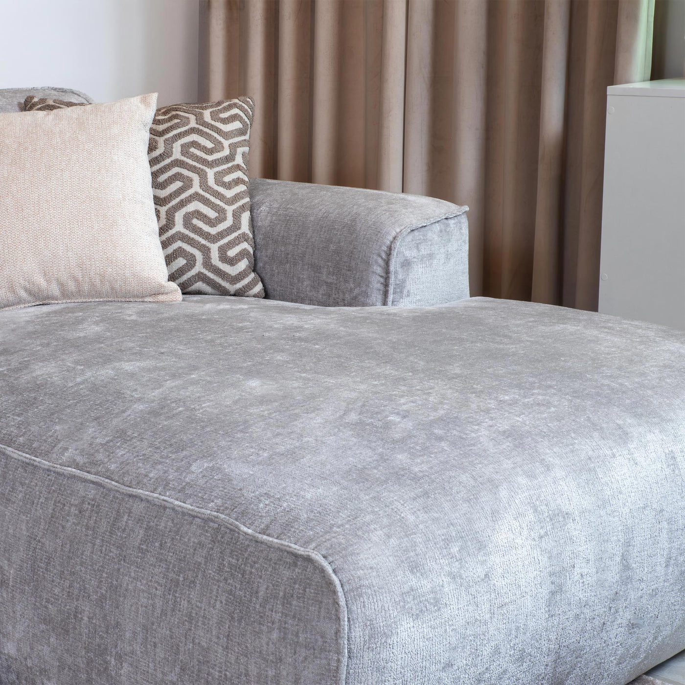 GIULIA Canapé panoramique en tissu gris - Angle gauche - Canapés panoramiques - Mobilier Deco