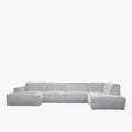 GIULIA Canapé panoramique en tissu gris - Angle gauche