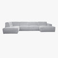 GIULIA Canapé panoramique en tissu gris - Angle gauche