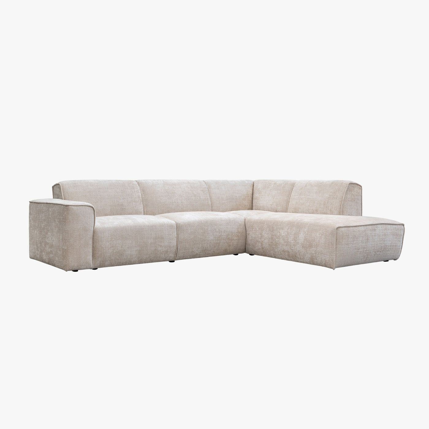 GIULIA XL Canapé d'angle en tissu beige - Angle droit - Canapés d'angle - Mobilier Deco