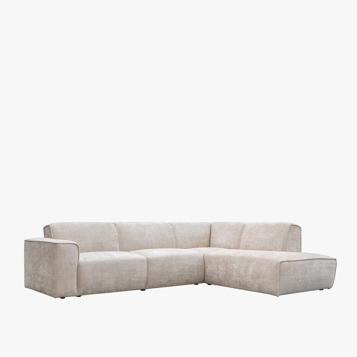 GIULIA XL Canapé d'angle en tissu beige - Angle droit - Canapés d'angle - Mobilier Deco