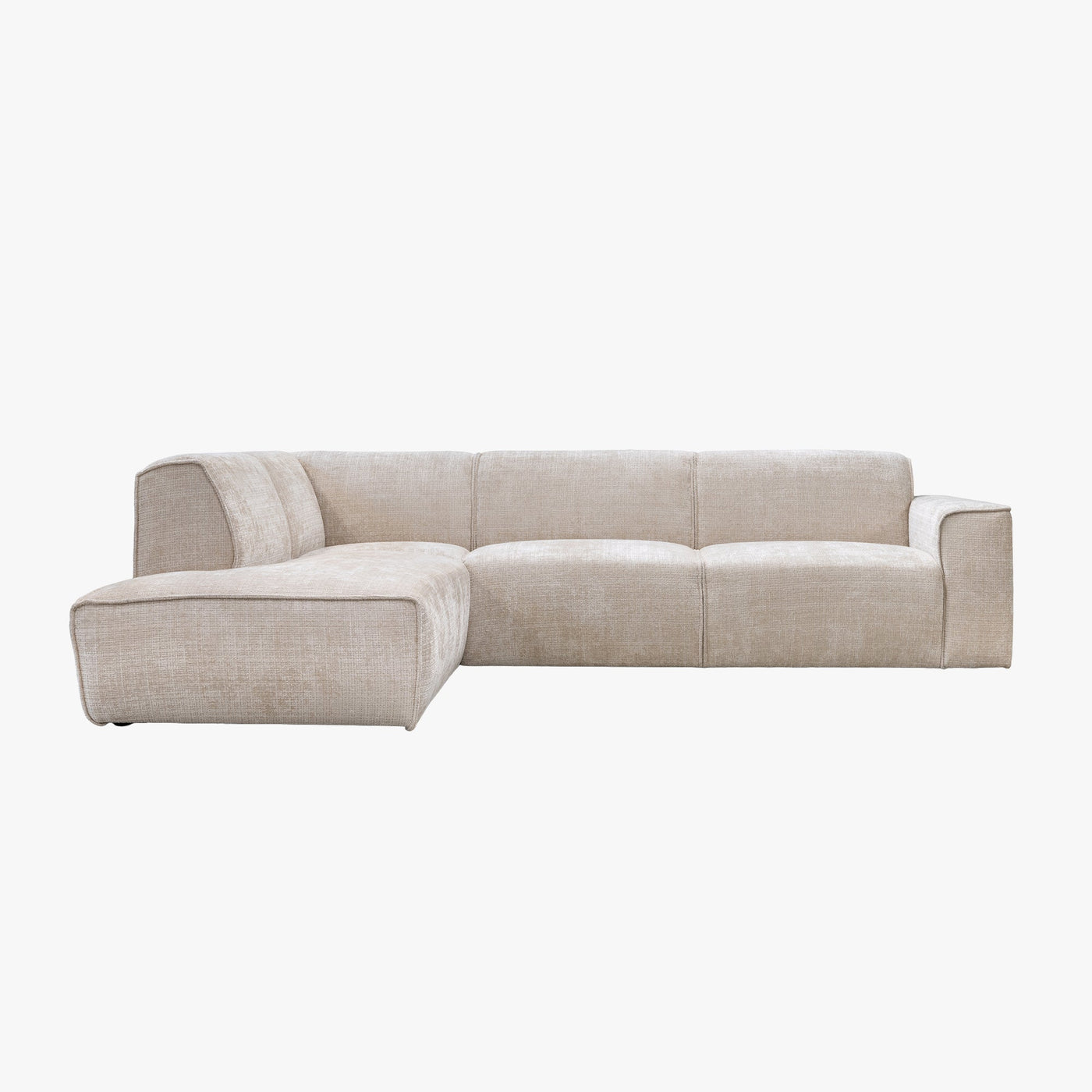 GIULIA XL Canapé d'angle en tissu beige - Angle gauche - Canapés d'angle - Mobilier Deco
