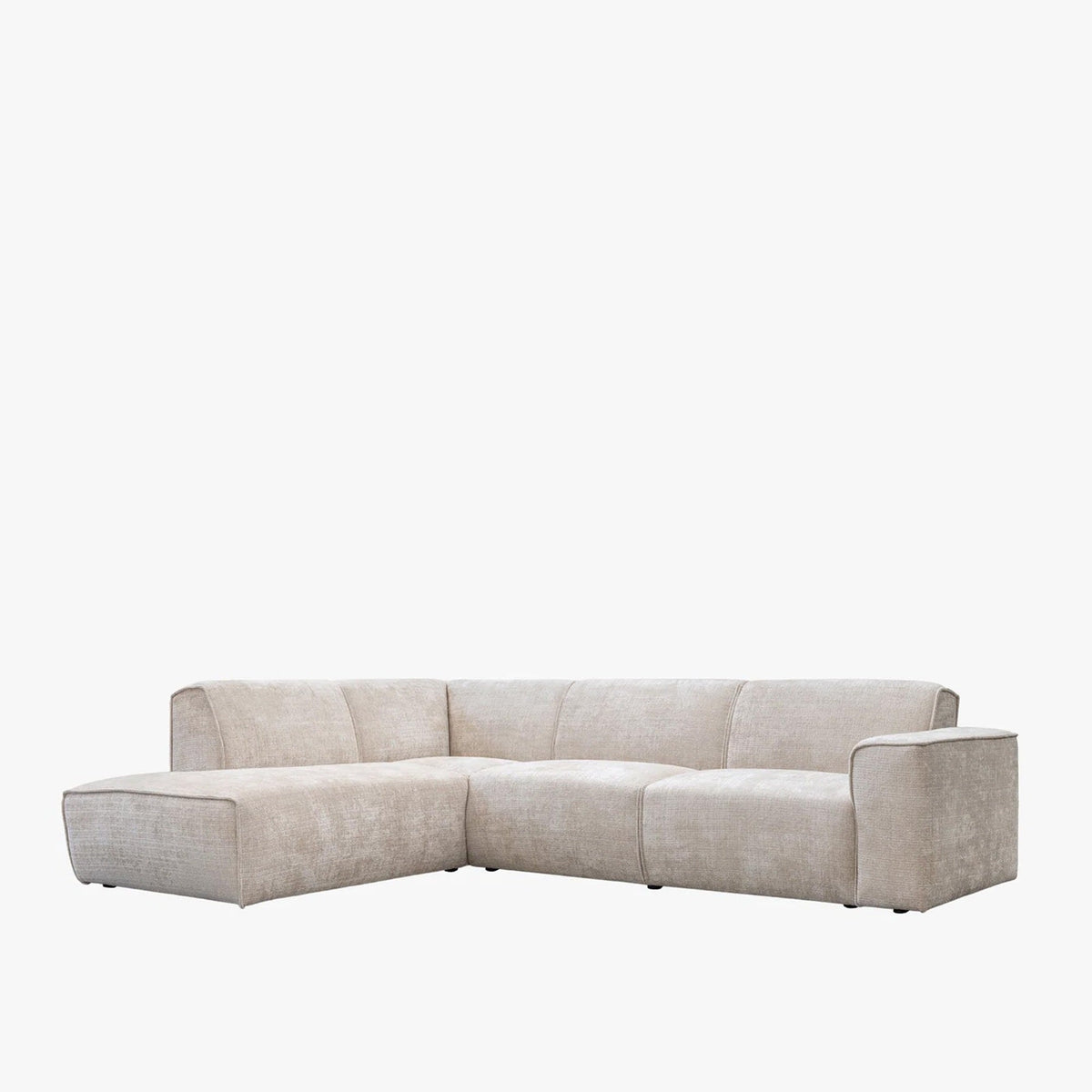 GIULIA XL Canapé d'angle en tissu beige - Angle gauche - Canapés d'angle - Mobilier Deco
