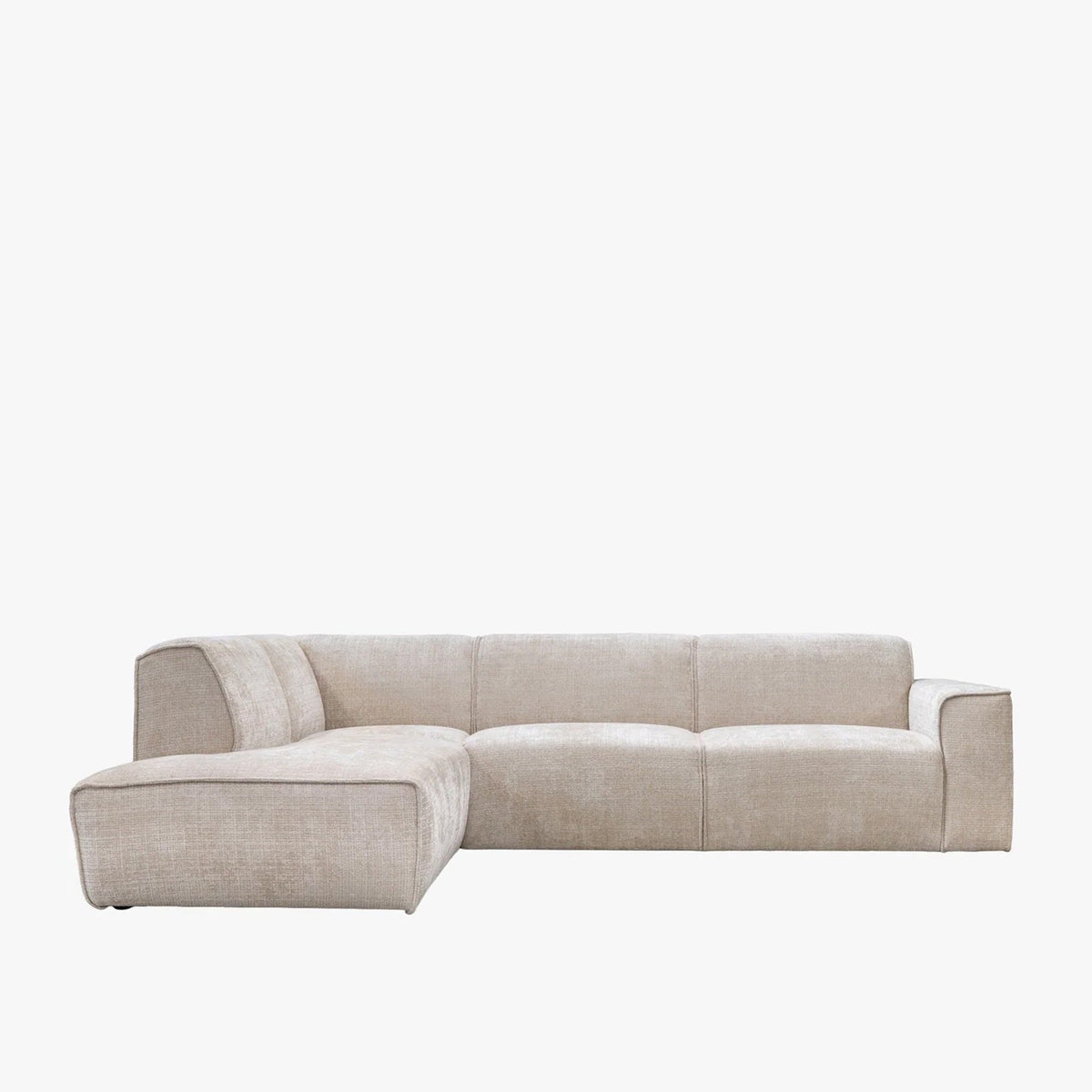 GIULIA XL Canapé d'angle en tissu beige - Angle gauche - Canapés d'angle - Mobilier Deco