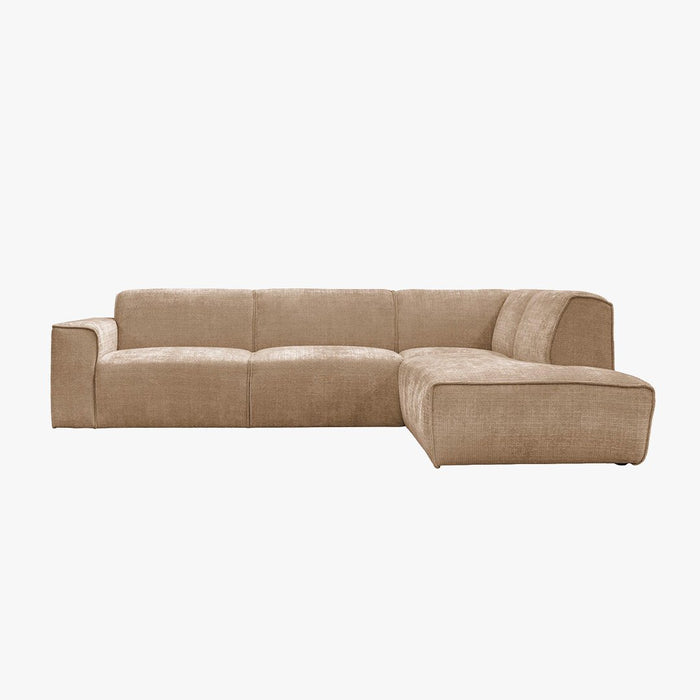 GIULIA XL Canapé d'angle en tissu taupe - Angle droit