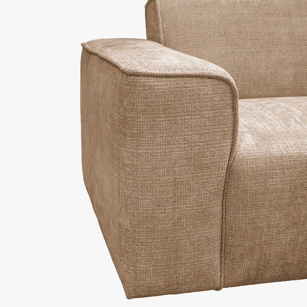 GIULIA XL Canapé d'angle en tissu taupe - Angle droit - Canapés d'angle - Mobilier Deco