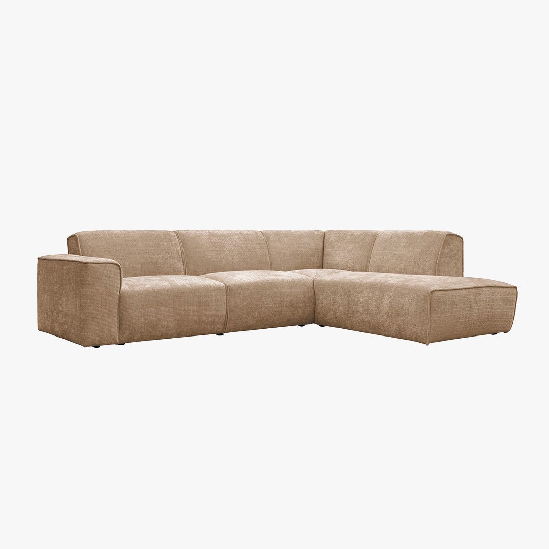 GIULIA XL Canapé d'angle en tissu taupe - Angle droit - Canapés d'angle - Mobilier Deco