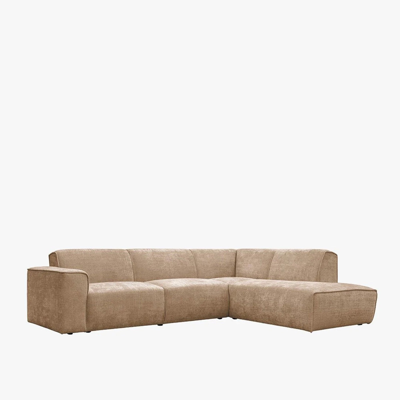 GIULIA XL Canapé d'angle en tissu taupe - Angle droit - Canapés d'angle - Mobilier Deco