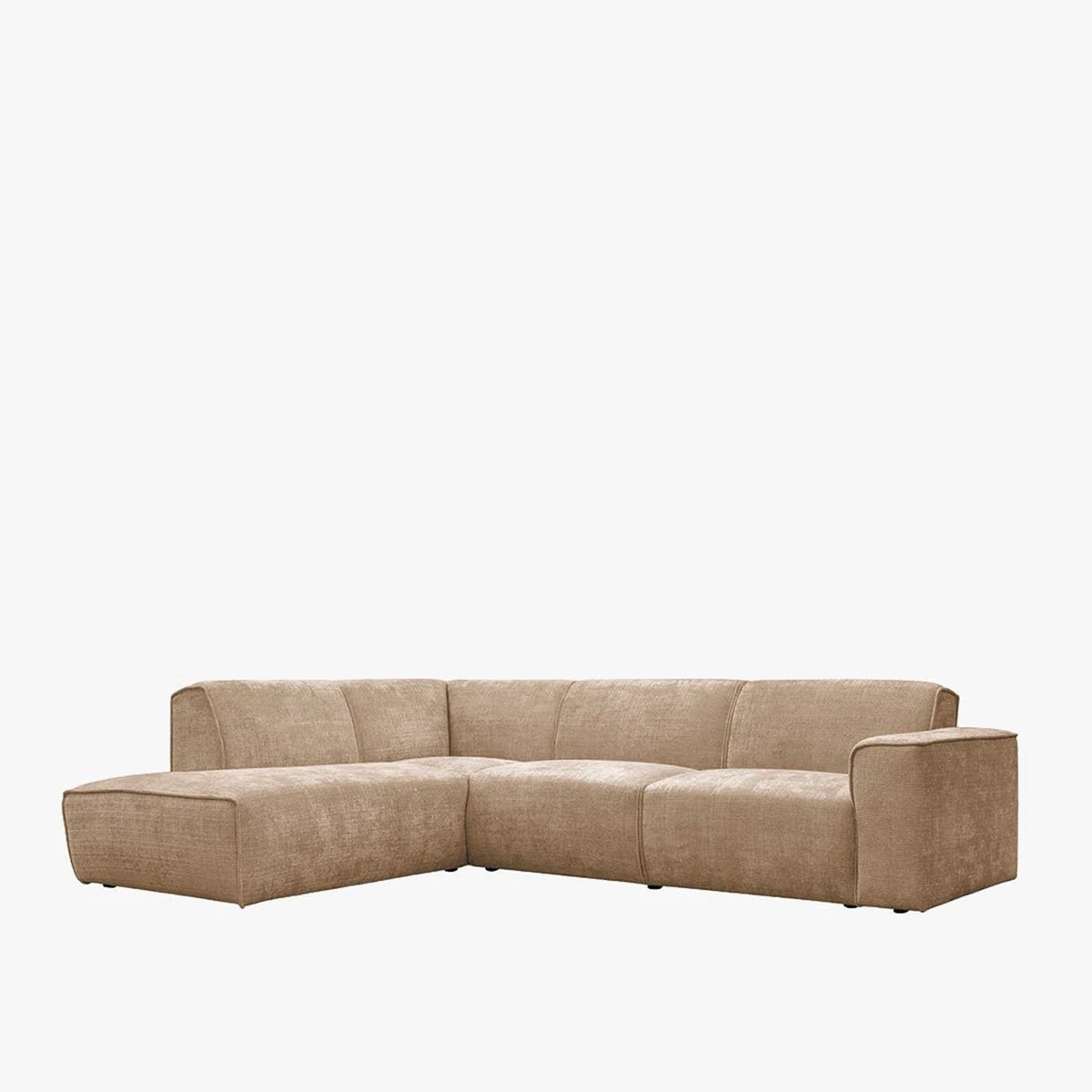 GIULIA XL Canapé d'angle en tissu taupe - Angle gauche - Canapés d'angle - Mobilier Deco