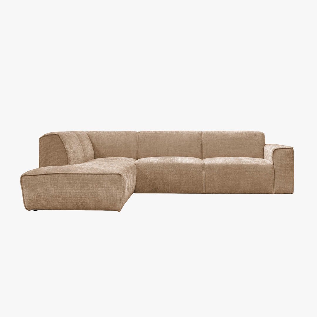 GIULIA XL Canapé d'angle en tissu taupe - Angle gauche - Canapés d'angle - Mobilier Deco