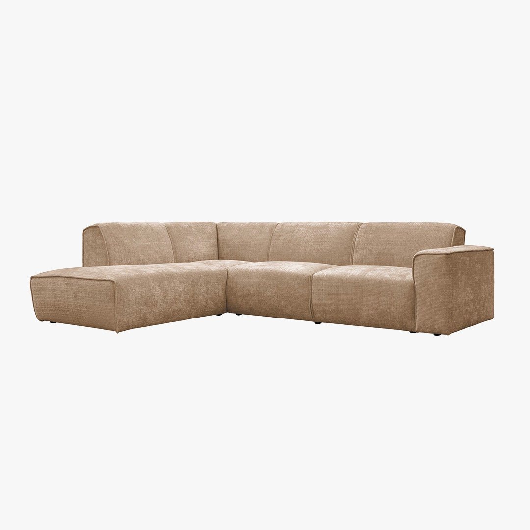 GIULIA XL Canapé d'angle en tissu taupe - Angle gauche - Canapés d'angle - Mobilier Deco