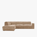 GIULIA XL Canapé d'angle en tissu taupe - Angle gauche