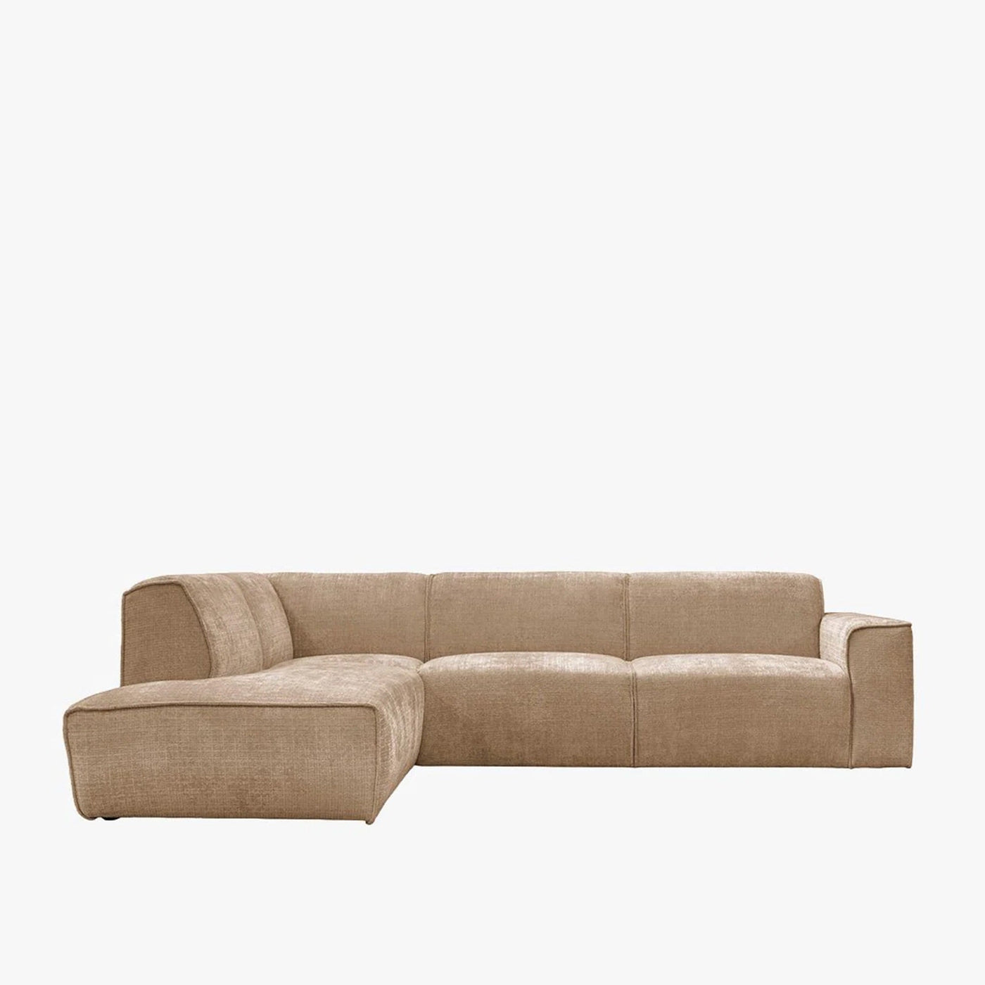 GIULIA XL Canapé d'angle en tissu taupe - Angle gauche - Canapés d'angle - Mobilier Deco