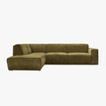 GIULIA XL Canapé d'angle en tissu vert - Angle gauche